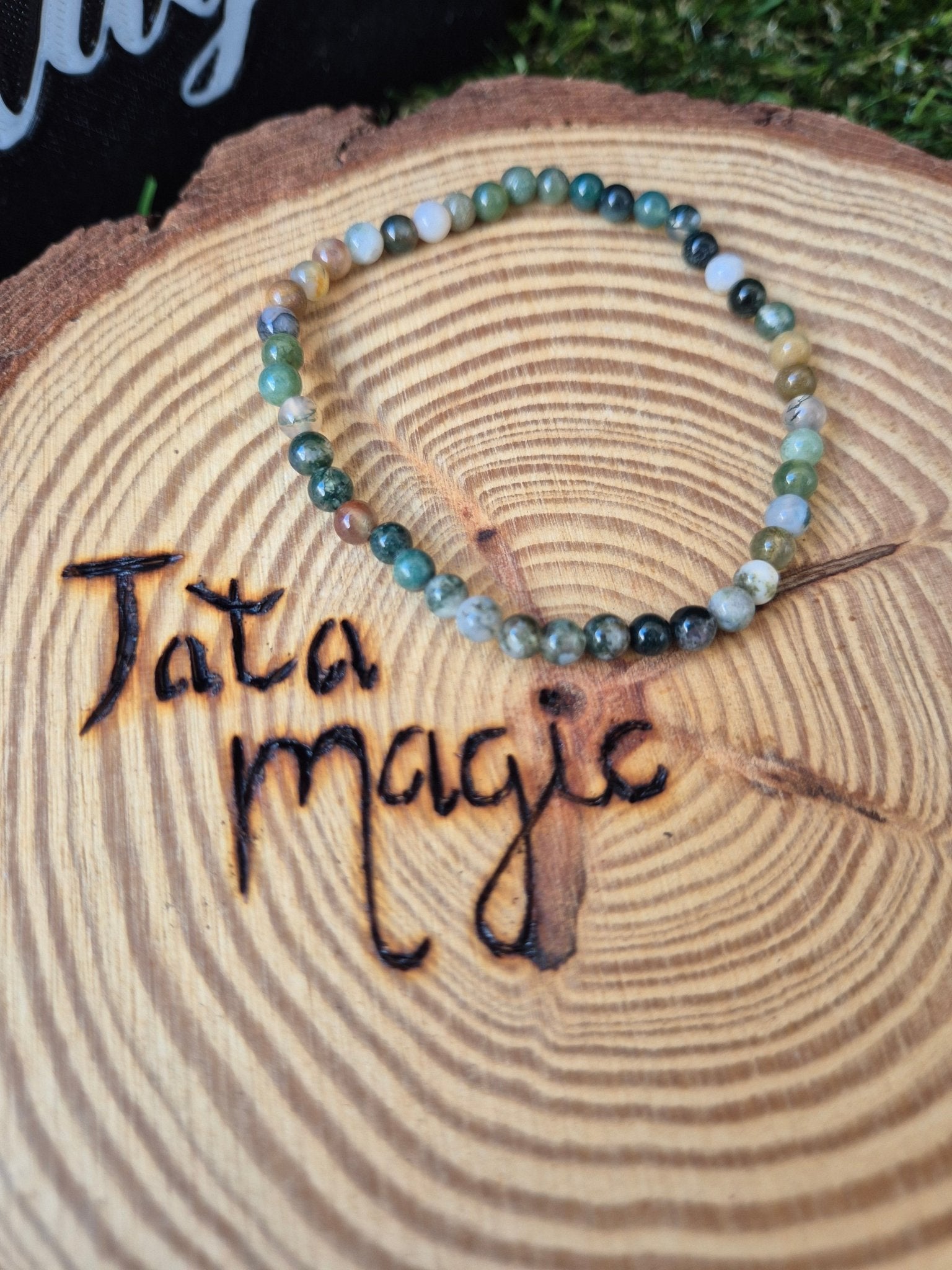 Pulsera de Ágata India 4mm - Serenidad y Conexión con la Naturaleza JoyeriamineralespulserasTienda esotérica Málaga - La Tienda de Tata Magic: tienda Esotérica en Málaga
